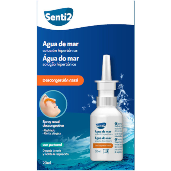 Senti2 Eau de Mer Spray Nasal Décongestionnant Solution Hypertonique 20 Ml Unisexe