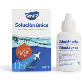 Senti2 solução exclusiva com ácido hialurônico + porta-lentes 60 ml unissex