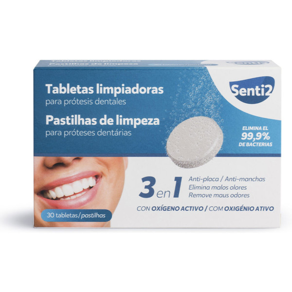 Pastilhas para limpeza de dentaduras Senti2 30 unidades unissex