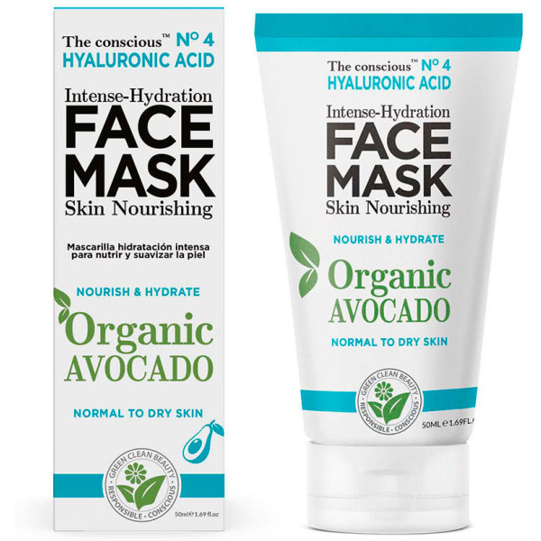 El ácido hialurónico consciente de la máscara facial de hidratación de hidratación aguacate orgánico 50 ml Mujer