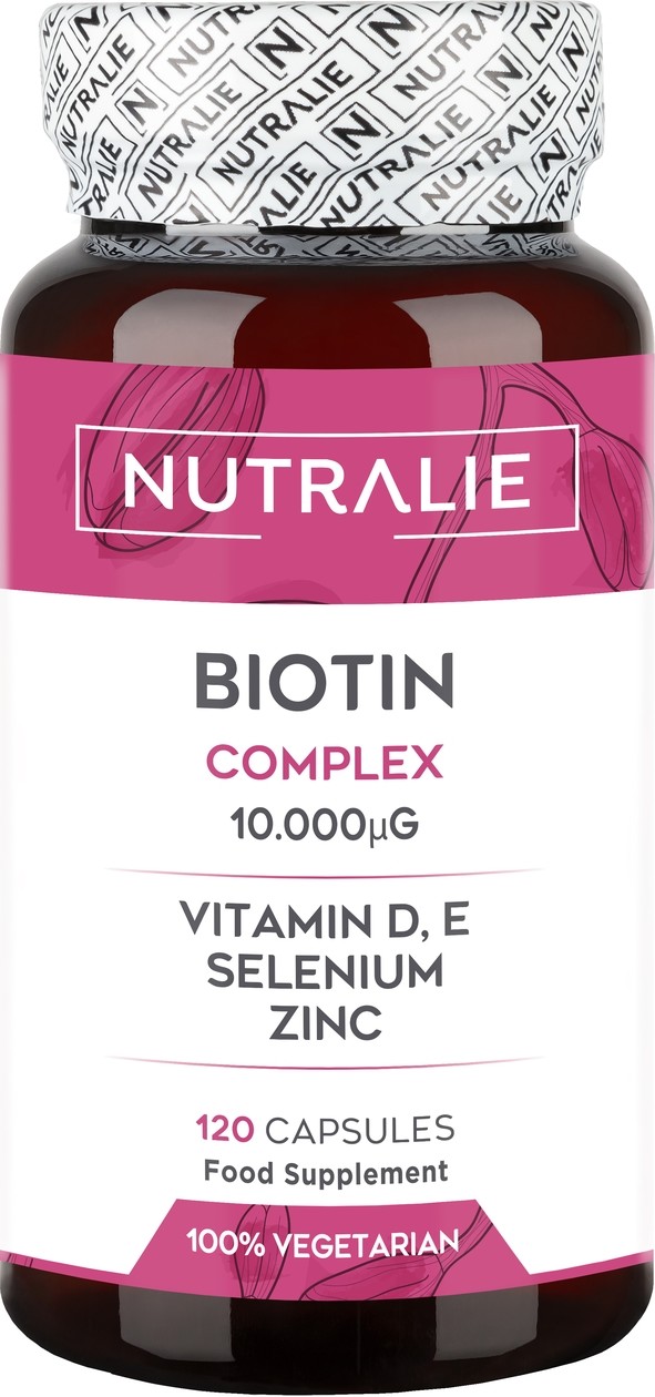 BIOTINA - Crescita Capelli, Unghie e Pelle - Integratore Capelli ad Alto Dosaggio con Zinco Selenio e Vitamine D e E | 120 Capsule Vagane Nutralie