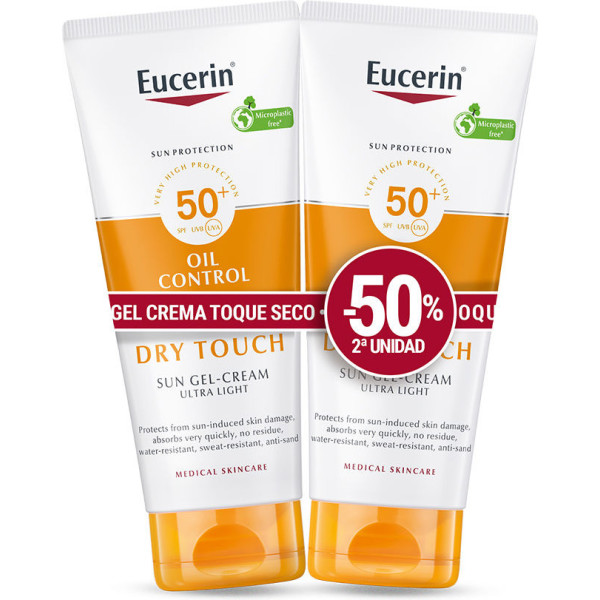 Eucerin Sensitive Protect Gel Crème Toucher Sec Spf50+ Promo 2 X 50 Ml Unisexe
