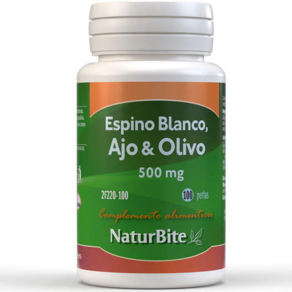 Naturbite Espino Blanco + Ajo + Olivo. 500mg 100 Perlas