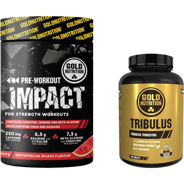 Pack Ahorro GoldNutrition Impact Pre-Workout 400 gr + Tribulus 60 caps