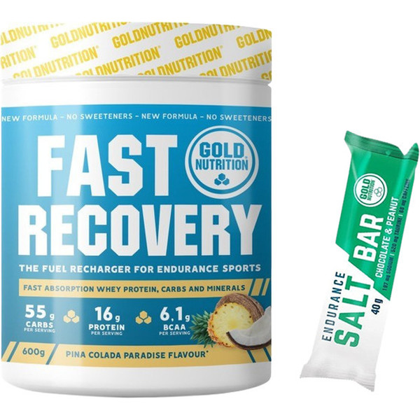 Pack REGALO GoldNutrition Fast Recovery 600 gr + Salt Bar - Barrita Proteica 1 barrita x 40 gr