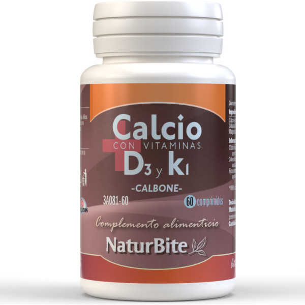 Naturbite Calbone Vitamine D en Calcium 60 Tab