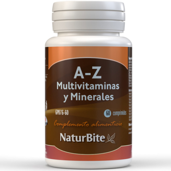 Multivitaminas e Minerais Naturbite A-Z 60 Tabs