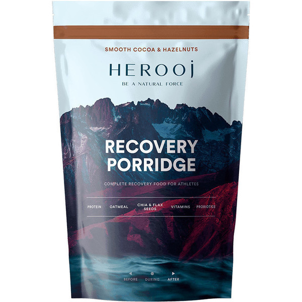 HEROOJ Recovery Porridge 700g Sabor Cacao & Avellana - Mezcla Instantánea de Copos de Avena con Proteína en Polvo