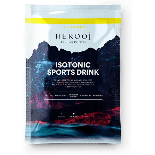HEROOJ Isotonic Sports Drink 30gr Limón - Bebida Isotónica en Polvo para Deportistas - Hidratante y Energizante - 23g de Ch. Creatina Monohidrato