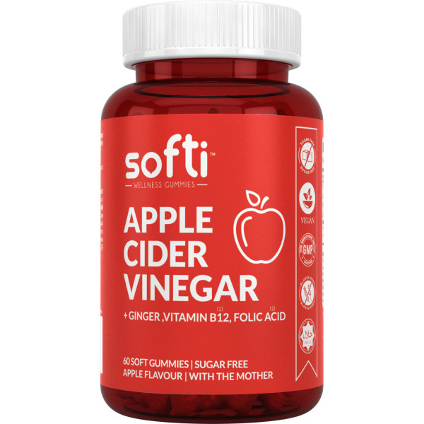 Softi Wellness Gummies Vinagre De Sidra De Manzana Vitaminas. 60 Gummies