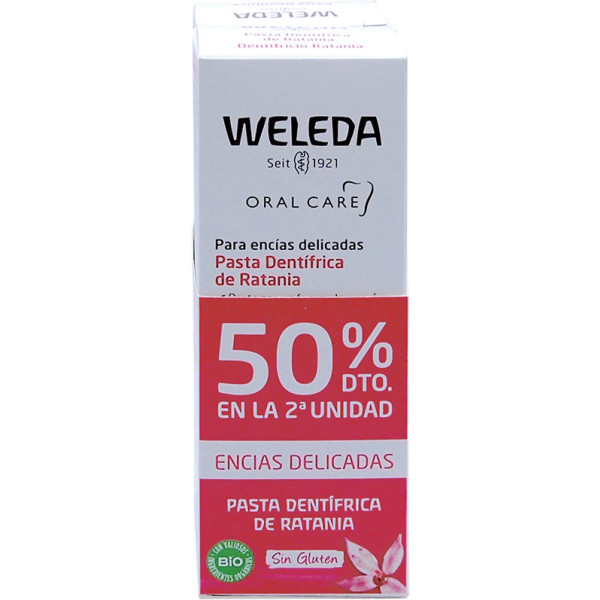 Weleda Cos Oral Care Tandpasta Ratania Promo 2 X 75 Ml Unisex