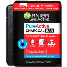 Garnier Skinactive Pure Active Jabón Sólido Con Carbón 100 Gr Unisex