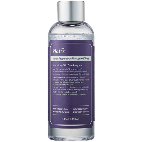 Klairs SUMPLATION PREPARATION Toner sem perfume 180 ml para mulheres