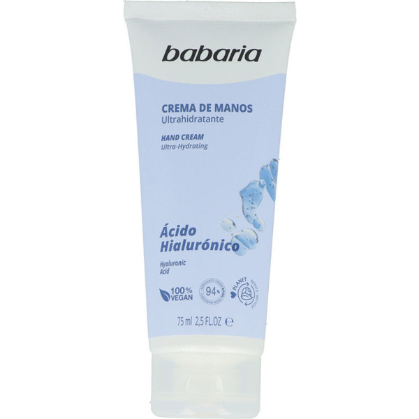 Babaria Acide Hyaluronique Crème Mains Ultra-Hydratante 75 Ml Unisexe