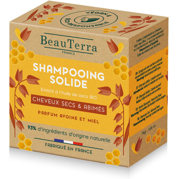 Beauterra Shampoing Solide Avoine Et Miel 75 Gr Unisexe