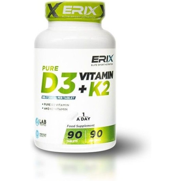 Erix Nutrition Vitamine D3 + K2 4000 - 90 Gélules