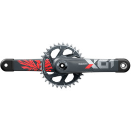 Sram Juego Bielas/plato X01 Eagle X-sync2 148 Boost Dub Dm 165 Mm 32d 12v Carbono Lunar/rojo S. Caz