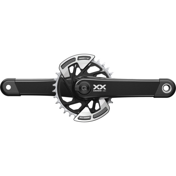 Sram Powermeter Kurbelgarnitur xx Achse Eagle T-Type Q174 CL55 DUB MTB Breite 165 schwarz (2 Schutzvorrichtungen) 32T
