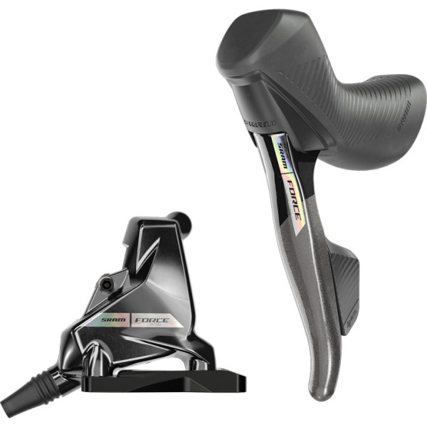 Sram Dual Control Hidráulico Flat Mount Force E-tap Eixos Arco-íris Detalhe frontal/esquerdo (d2)