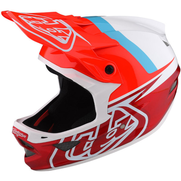 Troy Lee Designs D3 Fiberlite Helmet Slant Red M - Cycling Helmet
