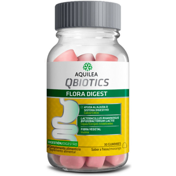 Duizendblad Qbiotics Flora Digest Gummies Aardbei 30 U