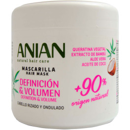 Máscara de queratina vegetal de definição e volume Anian 350 ml para mulher