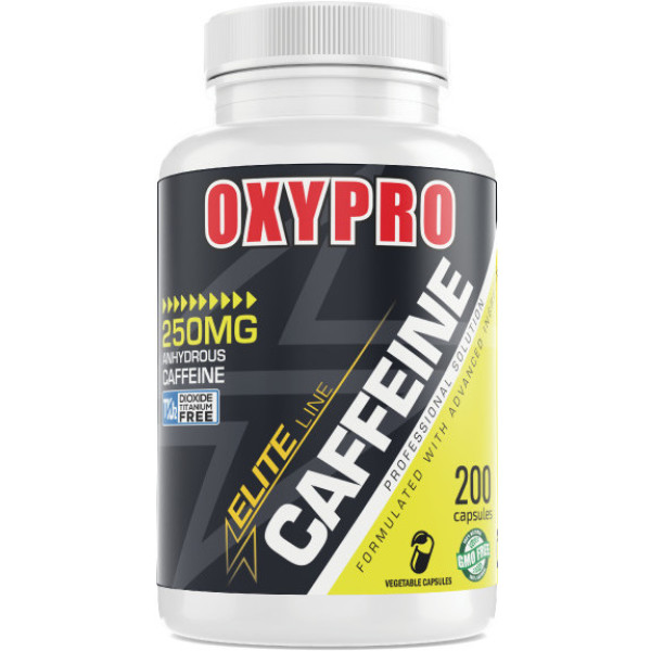 Oxypro Nutrition Cafeina 250mg - 200 cápsulas vegetales - Aumento De Rendimiento