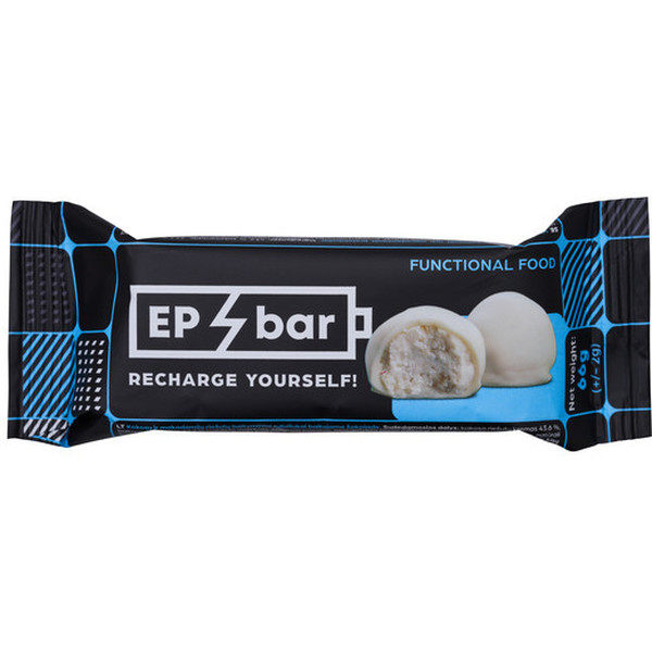 Epbar Proteinbomben mit Kokosnuss, Macadamia-Nüssen und weißer Schokolade 3 und 166 g. - 1 Box (10 Einheiten)