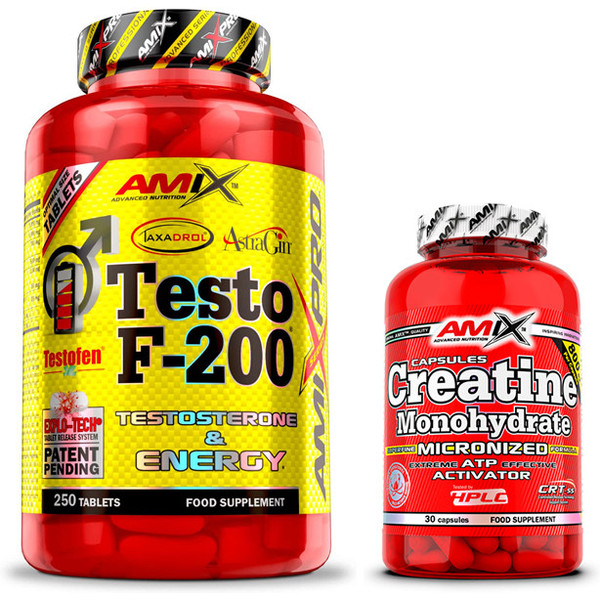 Amix Pro Testo F-200 250 Compresse - Aumenta il Livello di Testosterone, Fornisce Forza e Resistenza