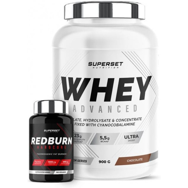 Superset Nutrition Pack Especial Músculo Puro 100% Whey Proteine Advanced 900 Gr + Redburn Hardcore 100 Caps
