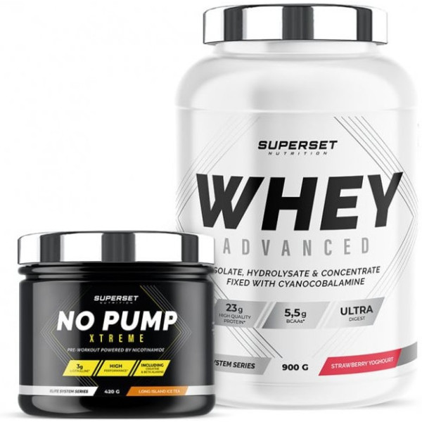 Superset Nutrition Pack Energy Fitness 100% Whey Proteine Advanced 900g + No Pump Xtreme 420 Gr