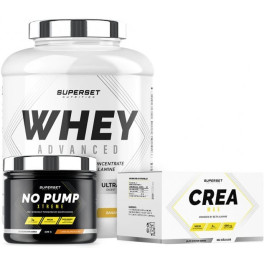 Superset Nutrition Pack Confirmado De Ganancia Muscular En Seco 100% Whey Proteine Advanced 2 Kg Banana + No Pump Xtreme 420 Gr