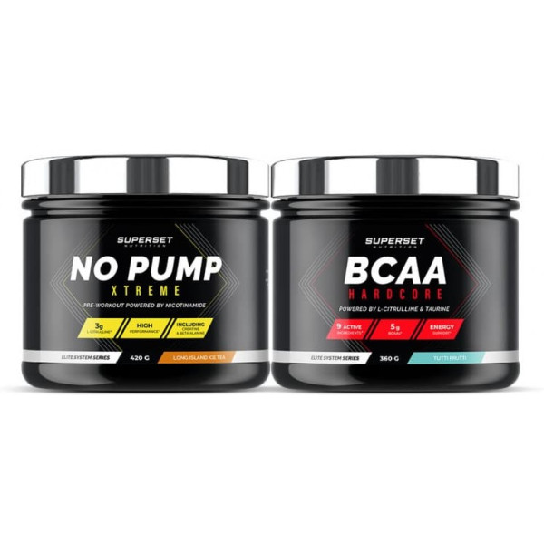 Superset Nutrition Pack Intensivo De Formación Bcaa Hardcore 360 Gr Tutti Frutti + No Pump Xtreme 420 Gr