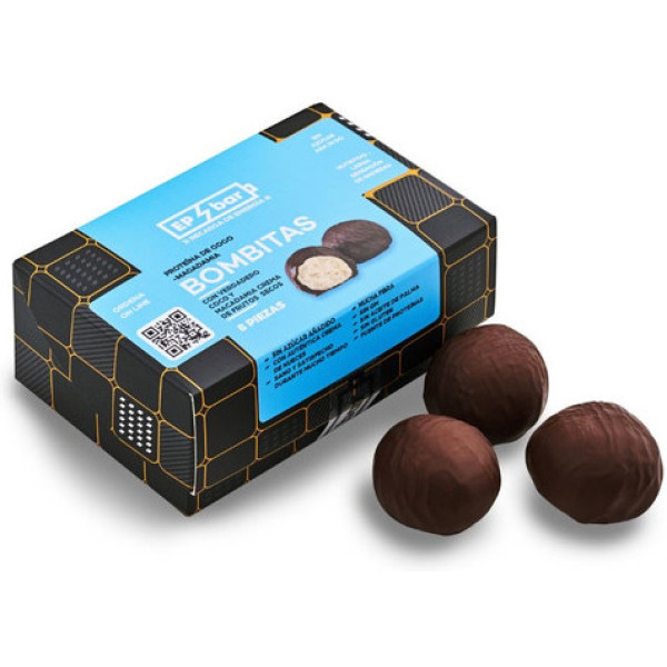 Epbar Protein Bombs Com Coco, Macadâmia E Chocolate Amargo 8 Unidades 166G.- 1 Caixa (5 Unidades)