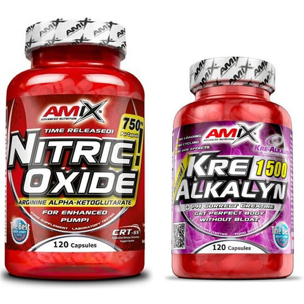 Pack REGALO Amix Nitric Oxide 120 Caps + Kre-Alkalyn 30 caps
