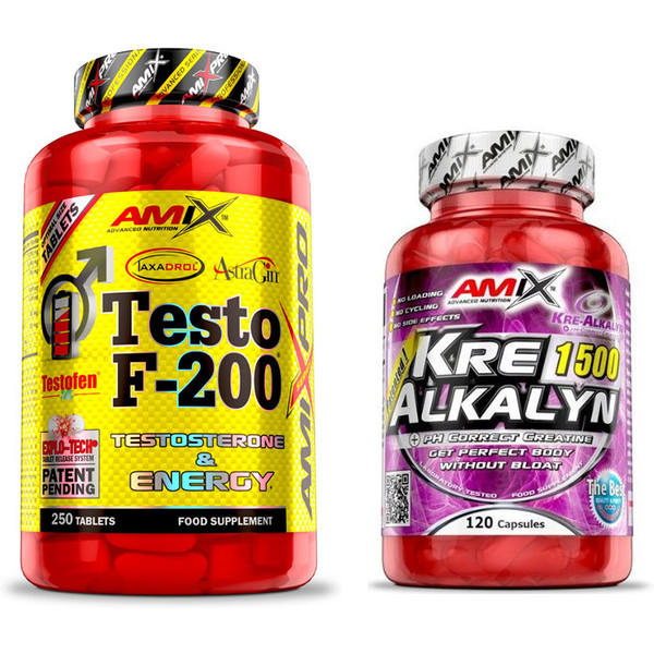 GESCHENKpakket Amix Pro Testo F-200 250 Tabletten + Creatine Monohydraat 30 Capsules