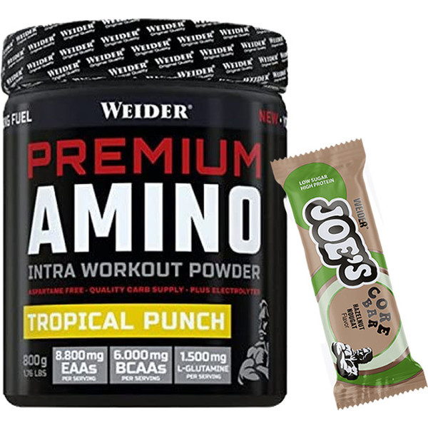 Pack REGALO Weider Premium Amino Powder 800 gr + Joe´s Core Bar 1 Barrita X 45 Gr