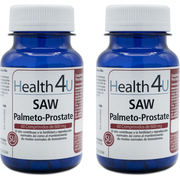Health4u H4u Saw Palmetto-prostaat 60 tabletten van 600 mg pak 2