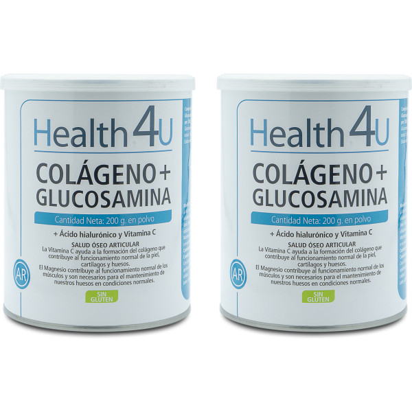 Health4u H4u Colágeno + Glucosamina En Polvo 200 G Pack 2