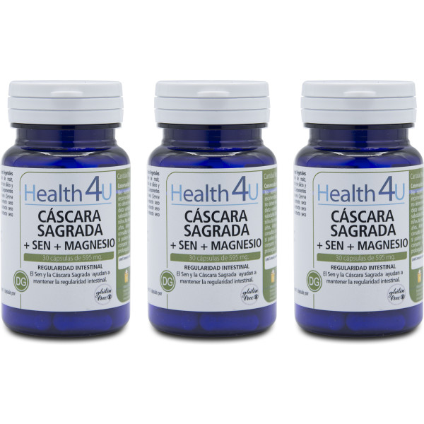 Health4u H4u Laxnatur Cáscara Sagrada + Sen + Magnesio 30 Cápsulas De 595 Mg Pack 3