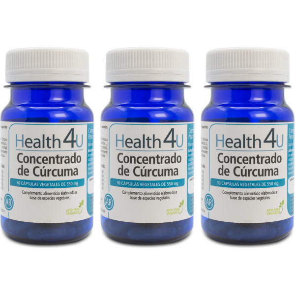 Health4u H4u Cúrcuma Concentrado 30 cápsulas vegetais 550 mg Pacote 3