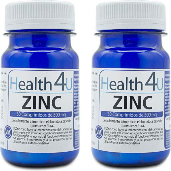 Health4u H4u Zinc 30 Comprimés 500 Mg Pack 2