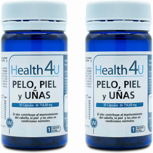 Health4u H4u Haar. Huid en nagels 30 capsules van 754,69 mg pak 2