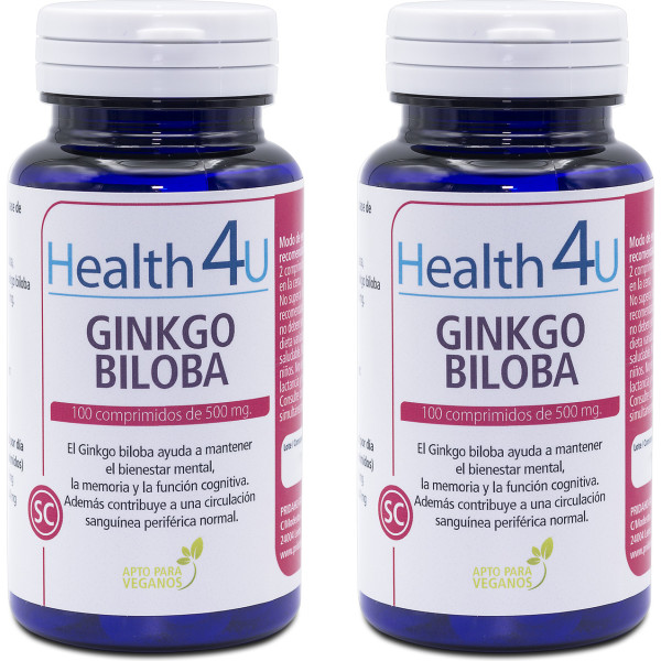 Health4u H4u Ginkgo Biloba 100 tabletten 500 mg pak 2