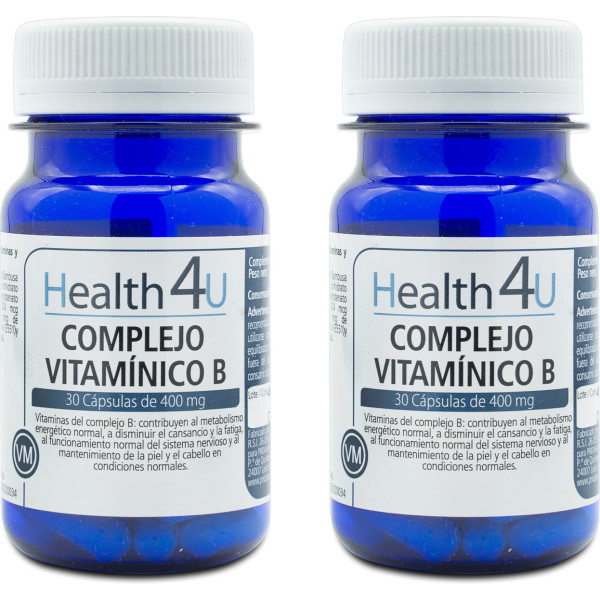 Complesso di vitamina B Health4u H4u 30 capsule 400 mg confezione 2
