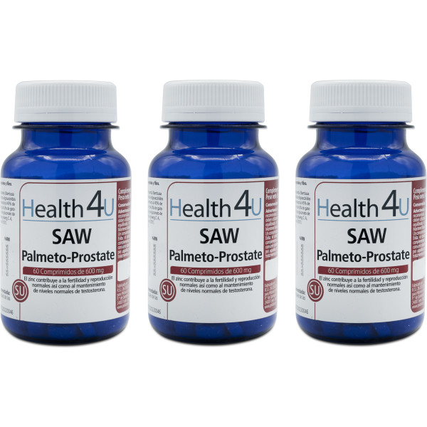 Health4u H4u Saw Palmeto-prostate 60 Comprimidos De 600 Mg Pack 3