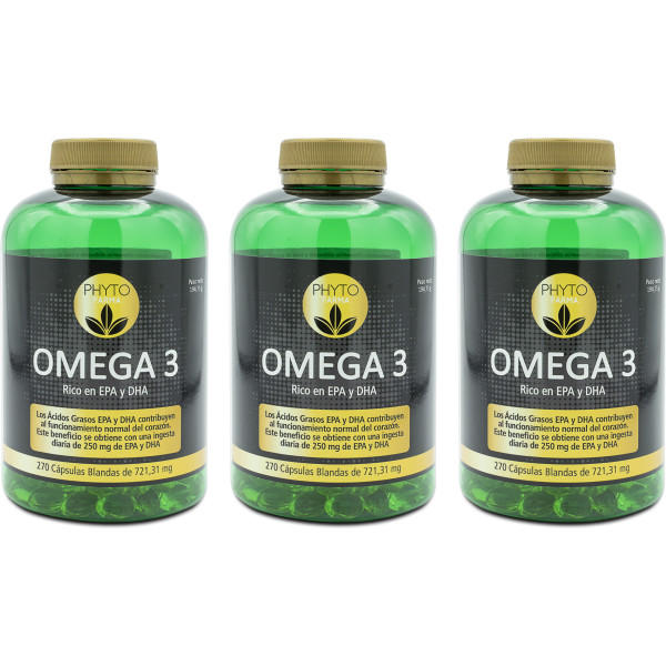 Phytofarma Omega 3 270 Cápsulas Blandas De 721.31 Mg Pack 3