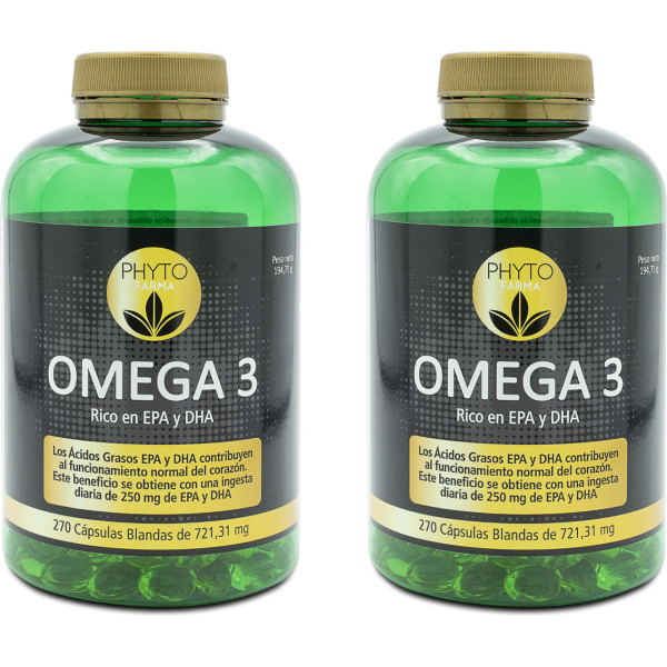 Phytofarma Omega 3 270 Cápsulas Blandas De 721.31mg Pack 2