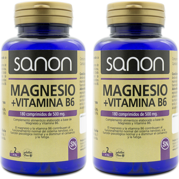 Sanon Magnesium + Vitamine B6 180 Tabletten van 500 Mg Pak 2