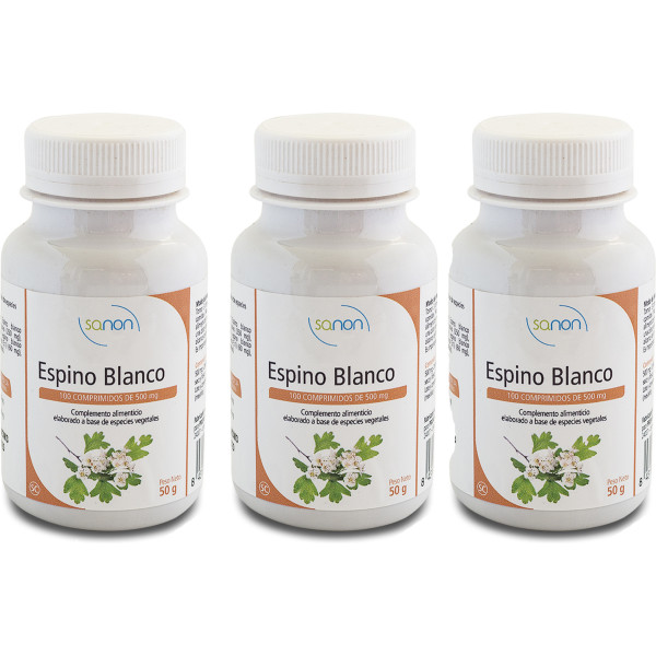 Sanon Espino Blanco 100 Comprimidos De 500 Mg  Pack 3